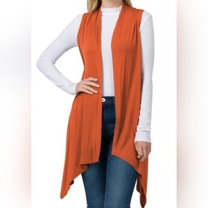 #58 🔥 FLASH SALE 🛑L,XL Effortless Sleeveless Draped Open Front Cardigan